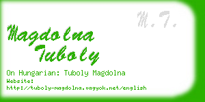 magdolna tuboly business card